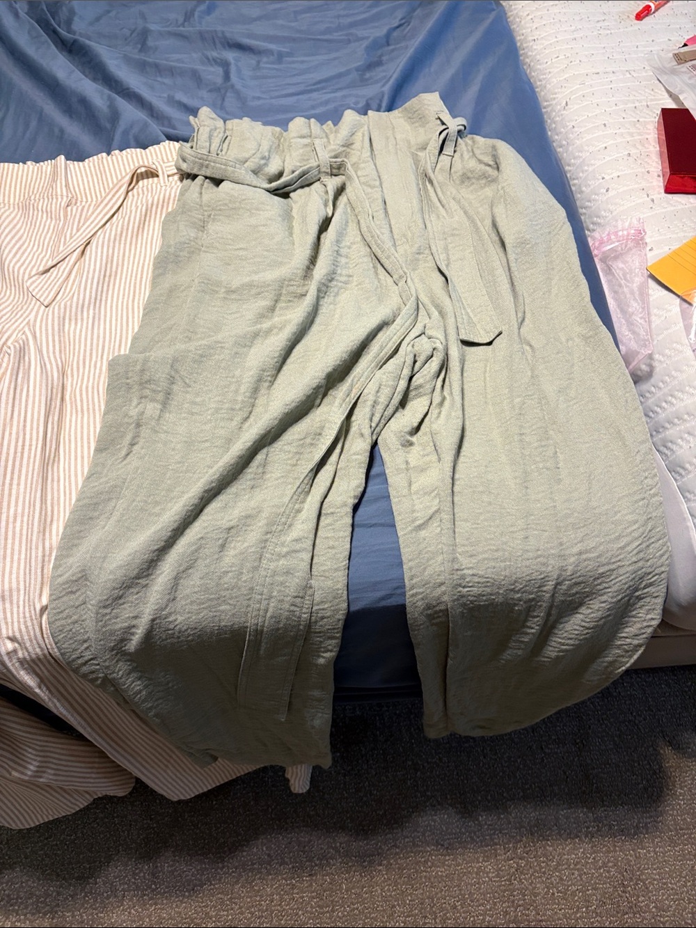 Striped Cream Pants/Maurice’s XL/a new day green  pants good condition large 2 - Picture 12 of 12